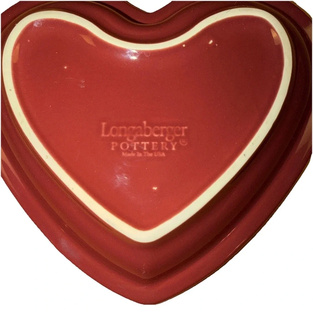 Longaberger Pottery Heart Shaped‎ Plate Paprika Red
